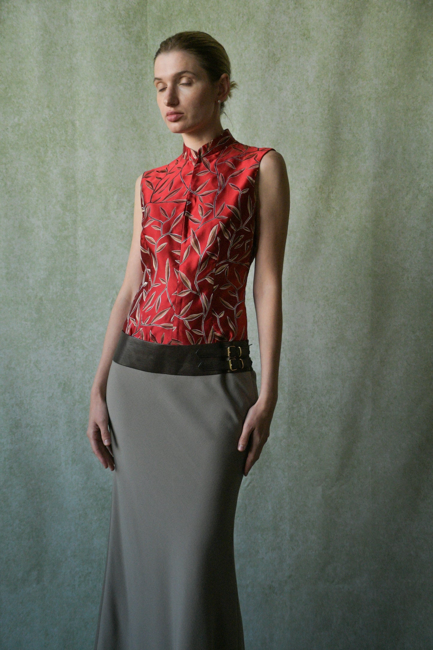 ralph lauren collection fall 2001 belt buckle skirt