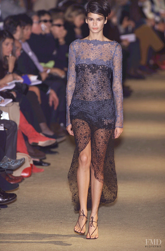 romeo gigli ss 2001 two tone floral lace dress