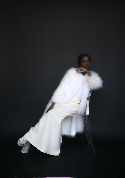 white marabou feather coat