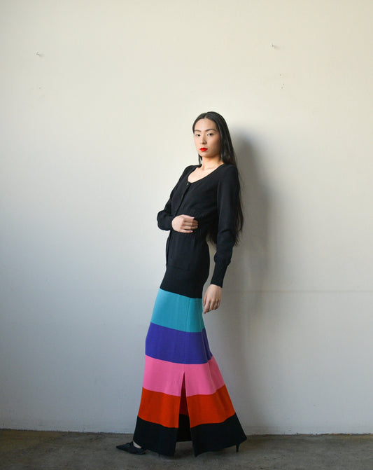 jean patou 1960s rainbow knit dress