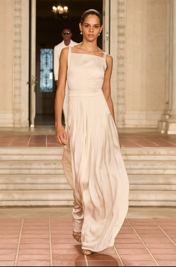 ralph lauren purple label white pleated 2004 reissue dress