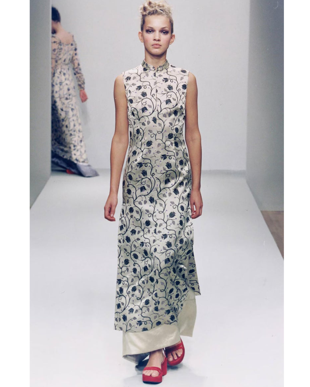 prada spring 1997 silk vine chinoiserie dress