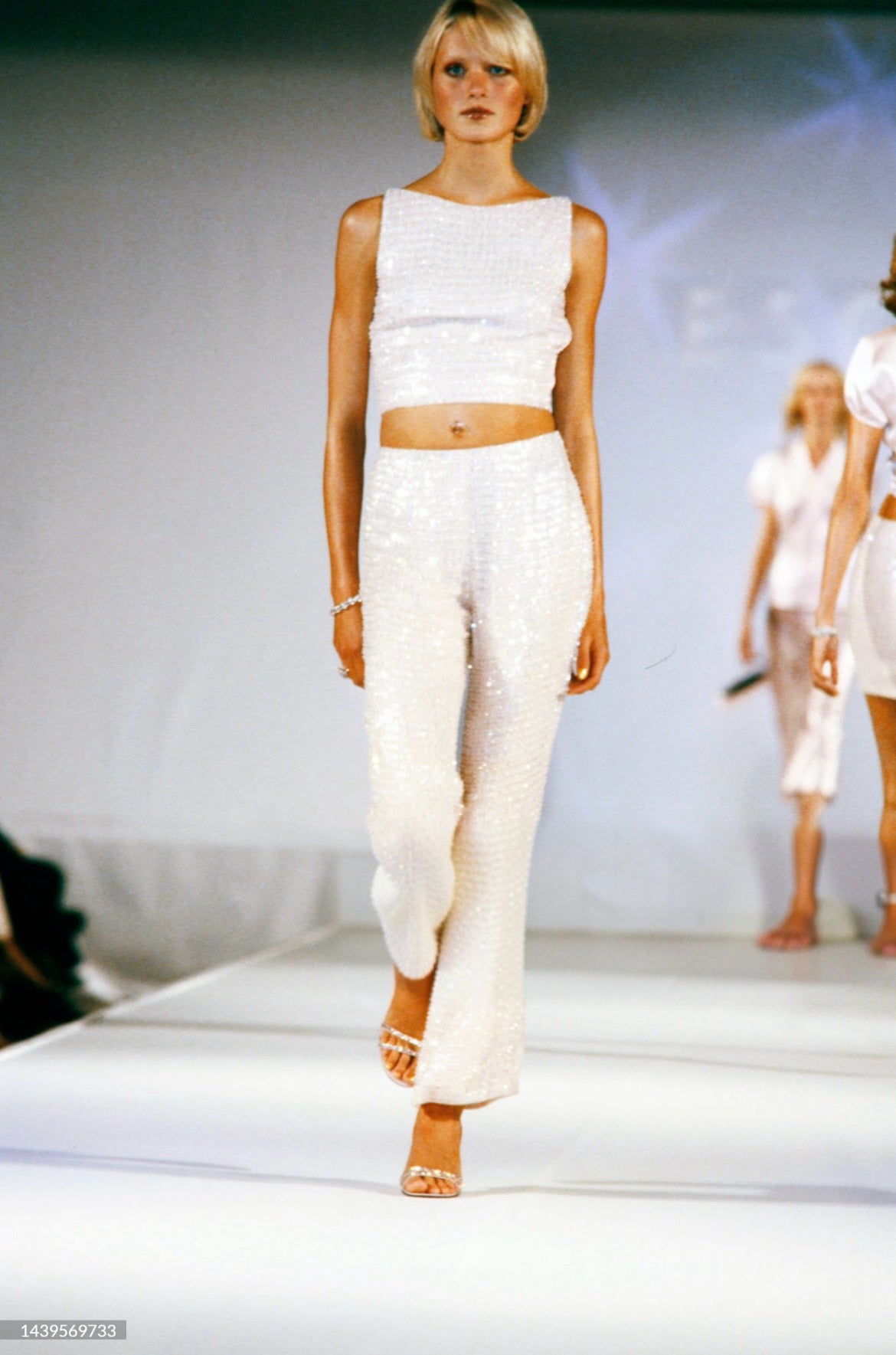 escada spring 2001 embellished beaded pant set