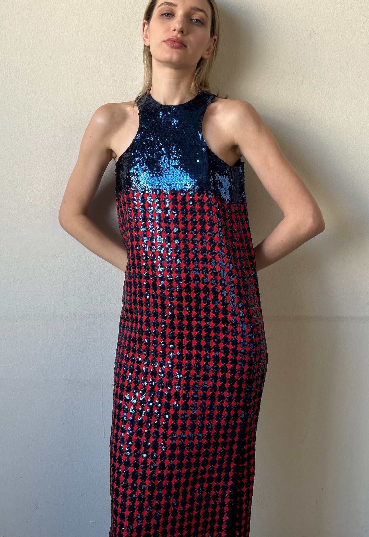 geoffrey beene 1960s sequin column dress