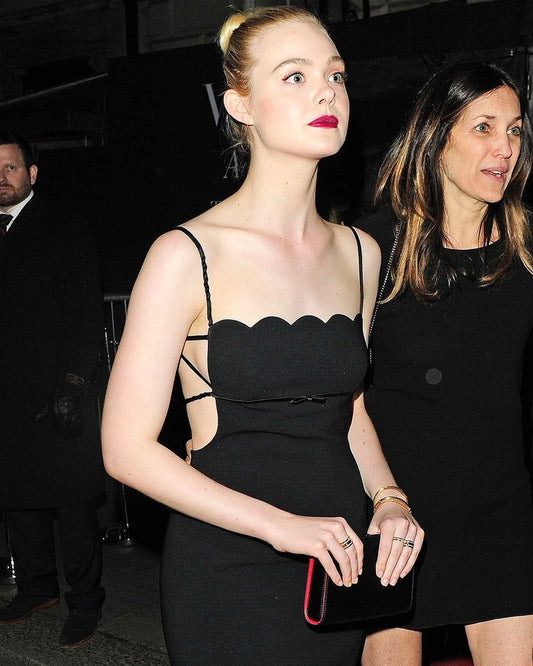 miu miu scallop edge open back dress
