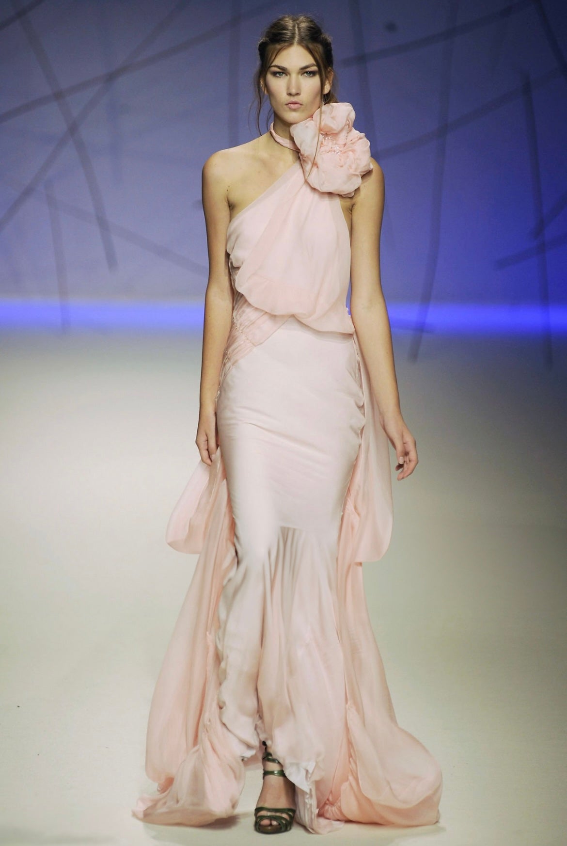 emanuel ungaro 2008 2009 pink silk chiffon gown