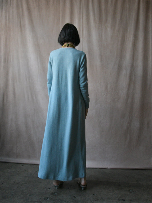 1973 halston cashmere long cardigan dress
