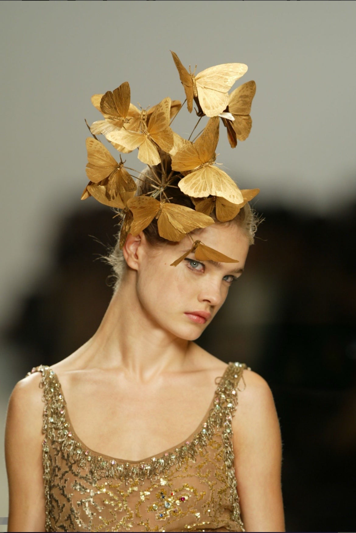 blumarine spring 2003 silk art deco jewel embellished dress