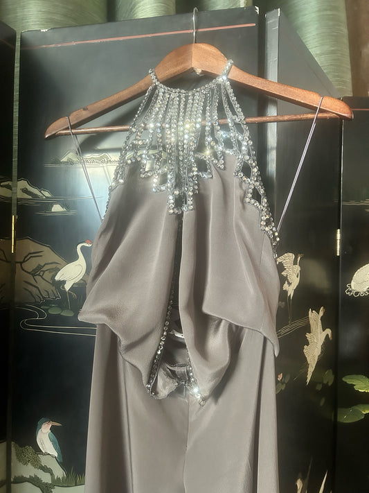 chloe ss 2000 rhinestone jumpsuit