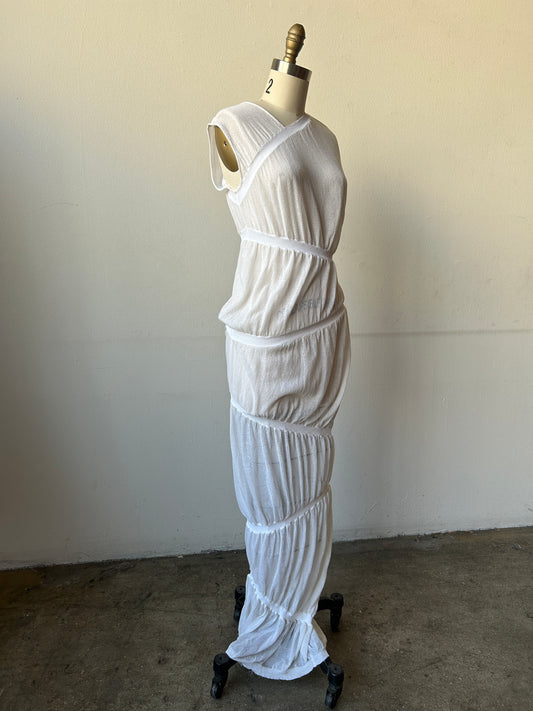 moschino white knit asymmetric dress