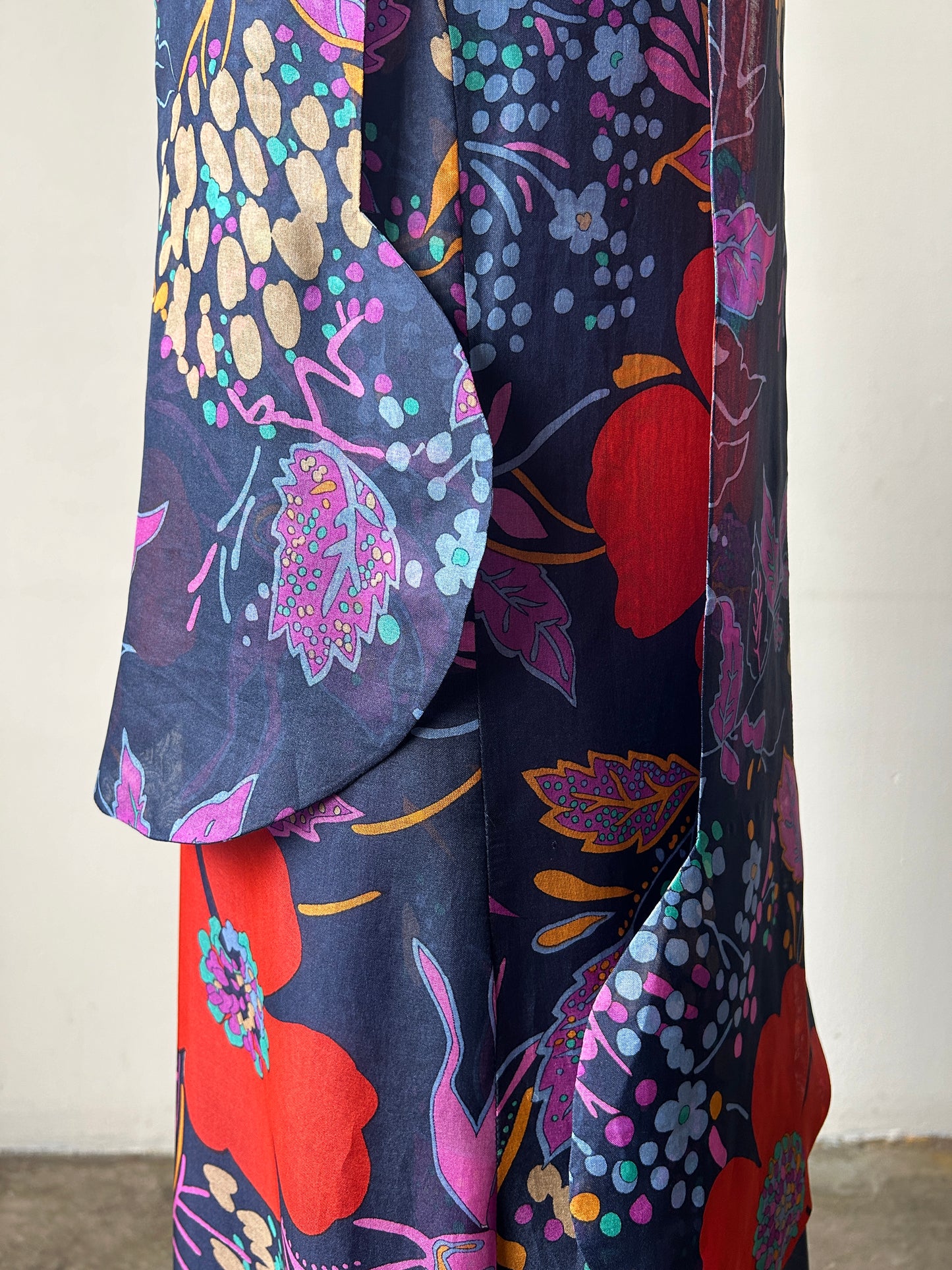 1960s pierre cardin floral circle scarf dress