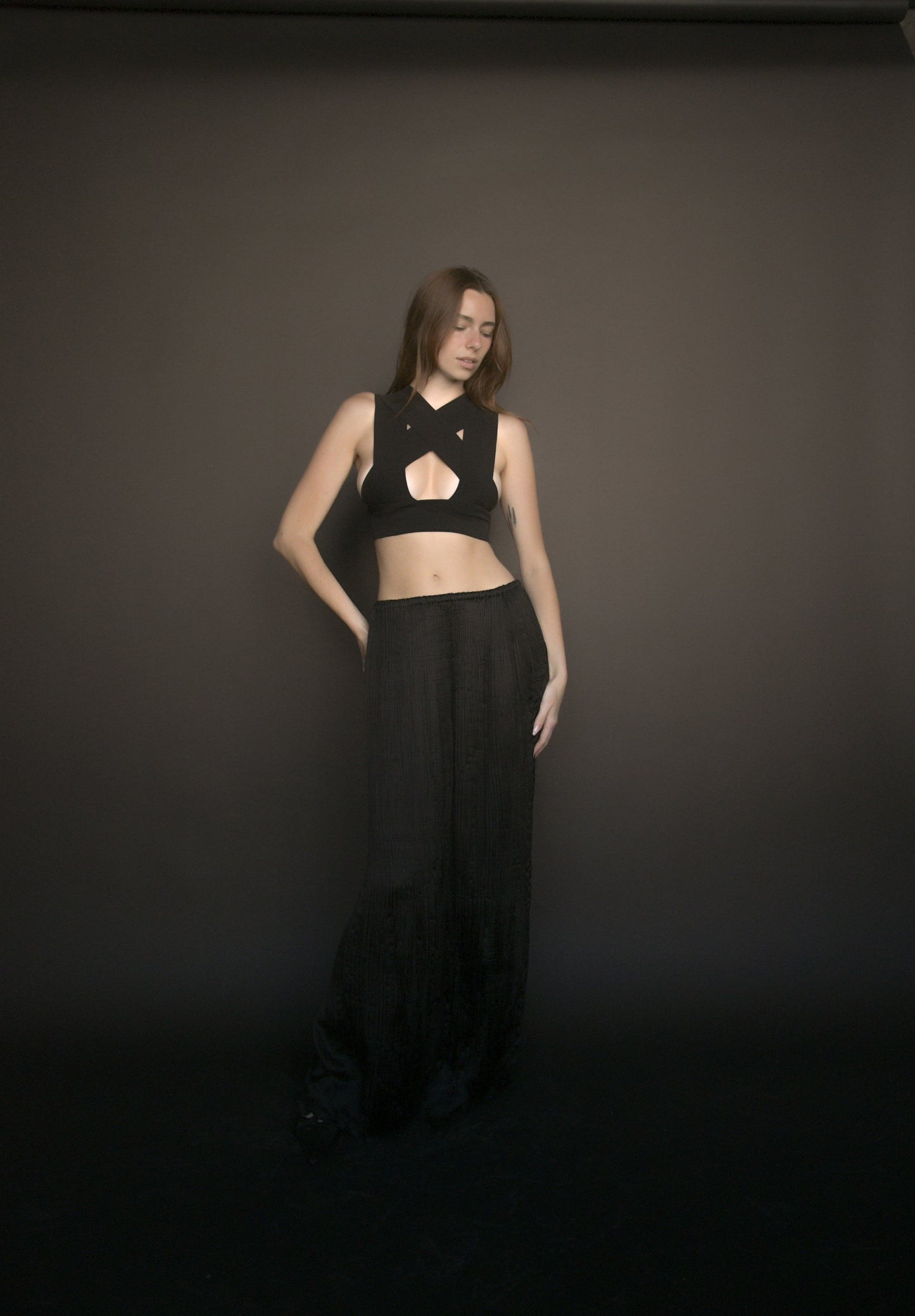 rifat ozbek strappy crop top