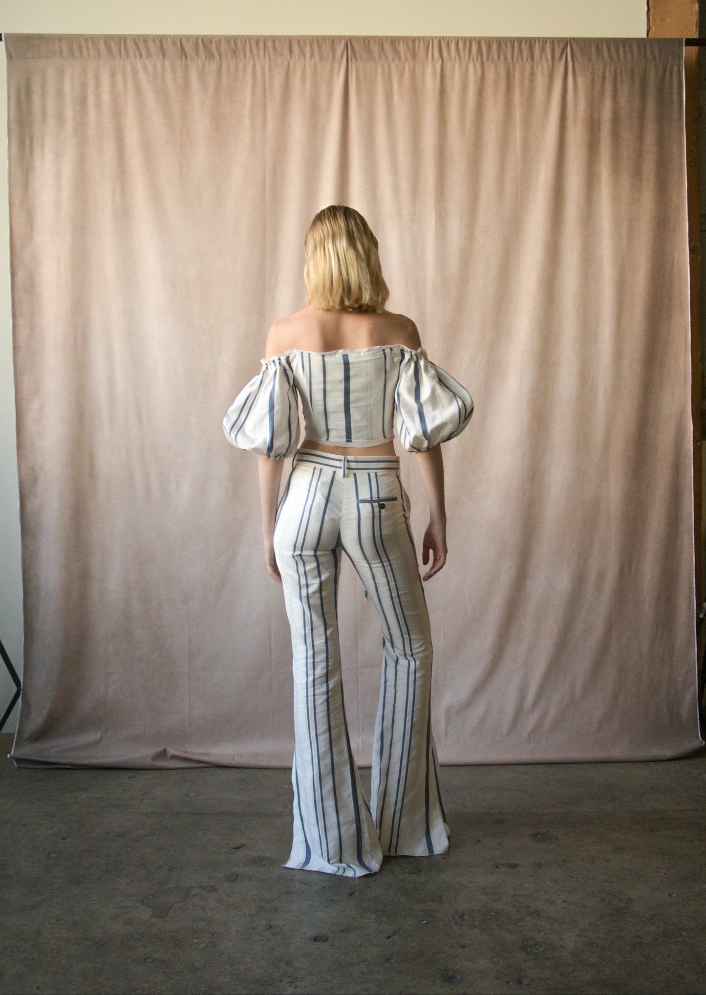 roberto cavalli spring 2017 striped corset pant set