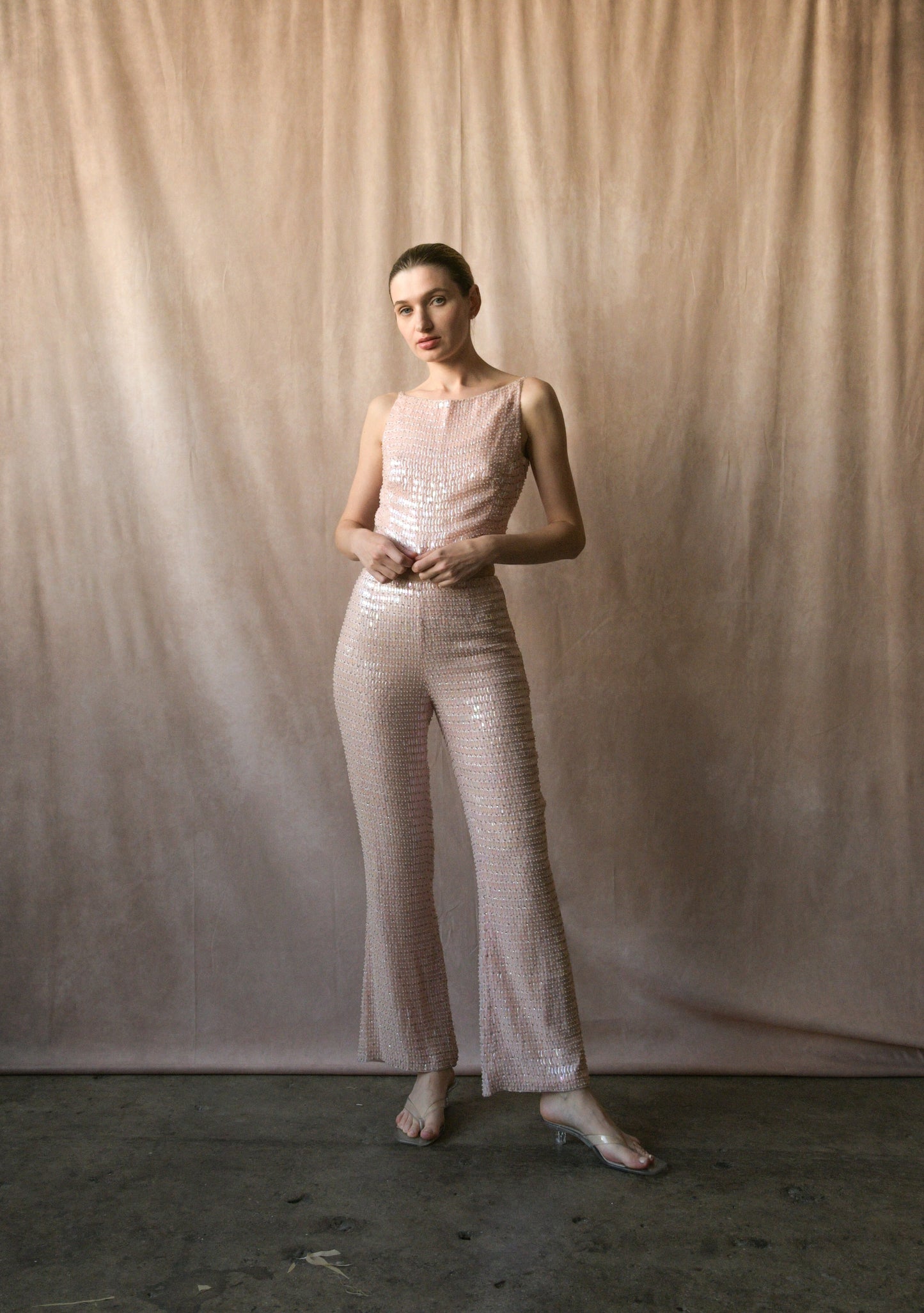 escada spring 2001 embellished beaded pant set