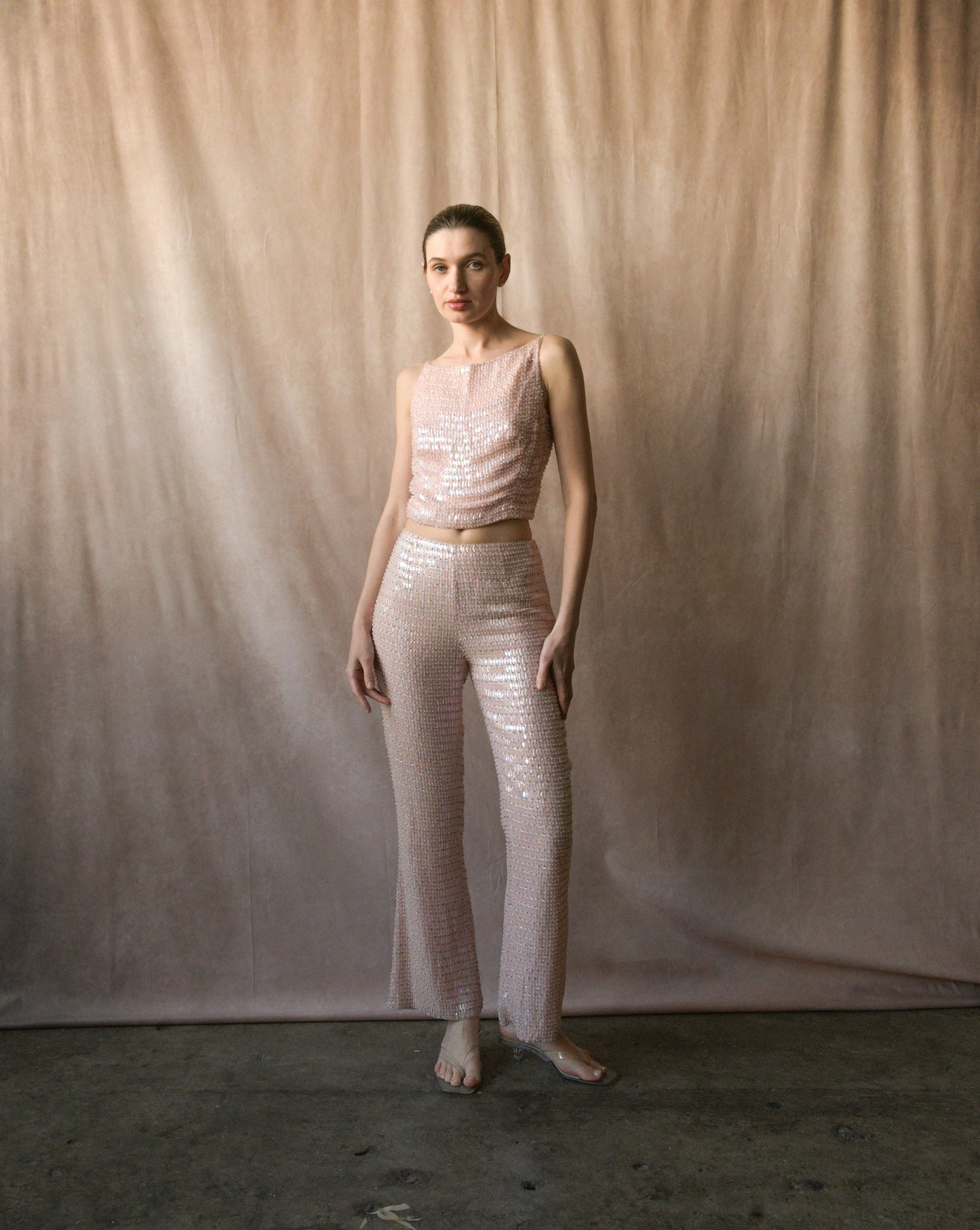 escada spring 2001 embellished beaded pant set