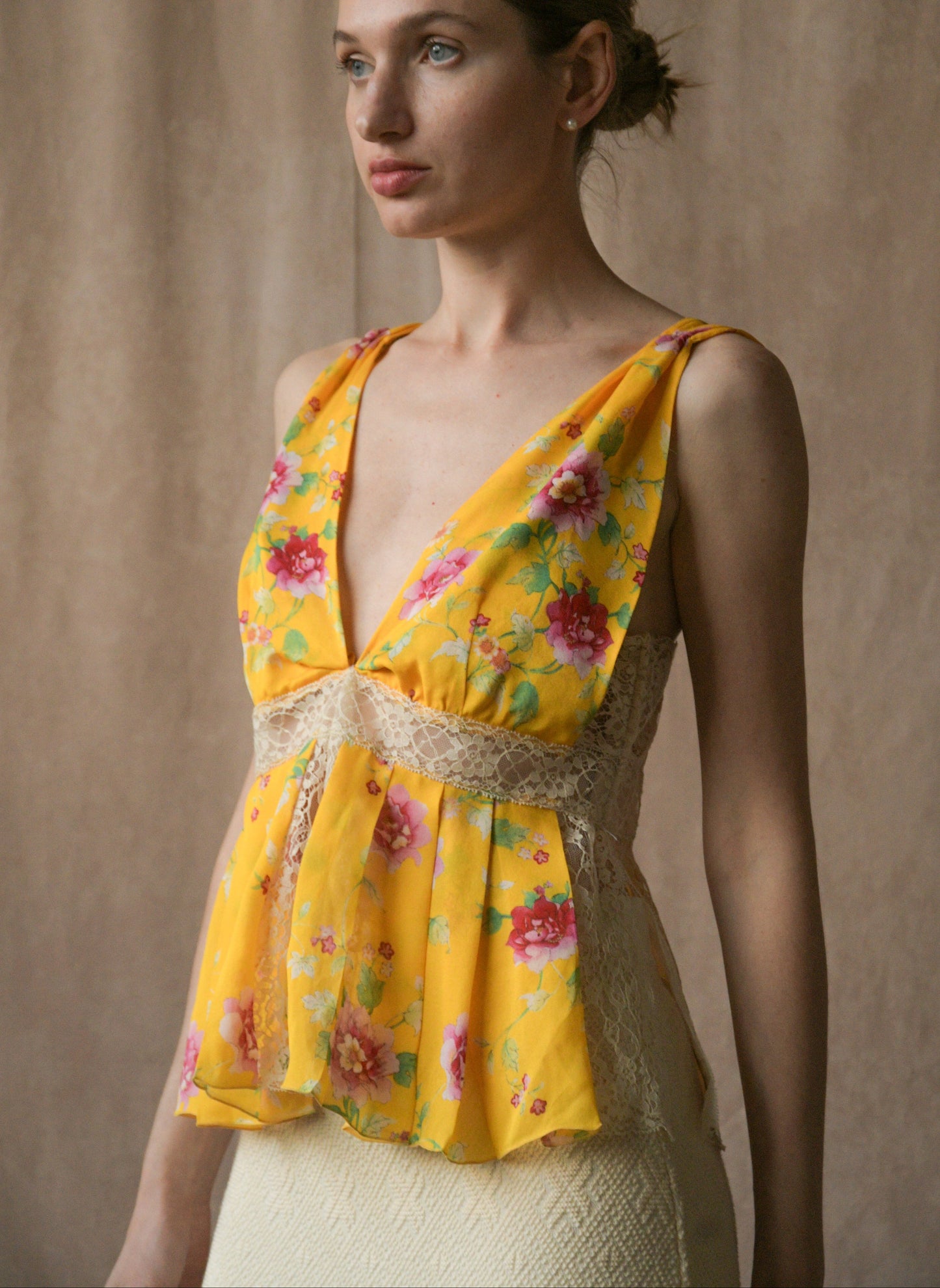 reserved - valentino spring 2006 silk floral lace top