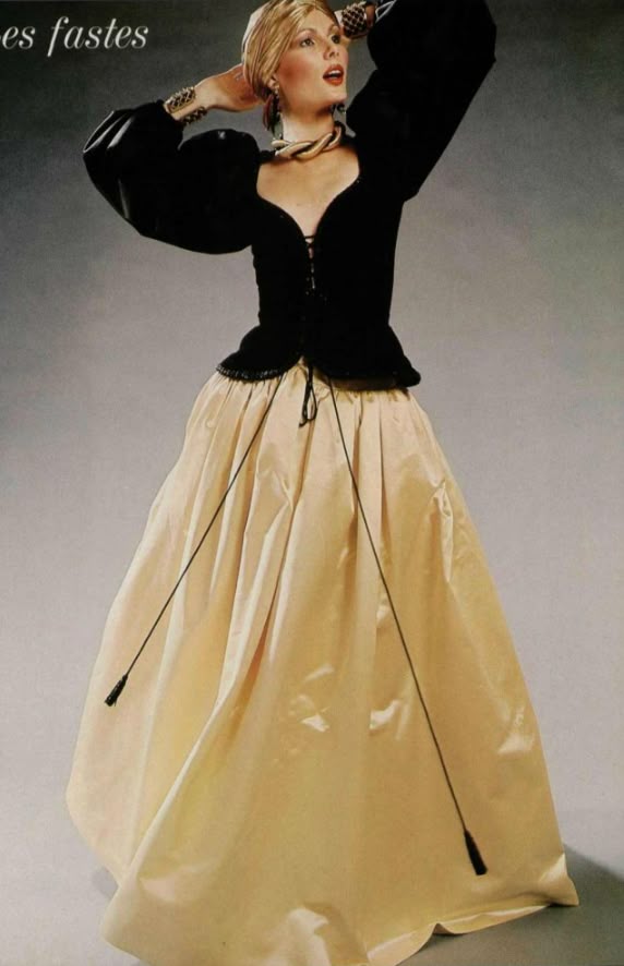 yves saint laurent spring 1977 cotton puff sleeve corset top