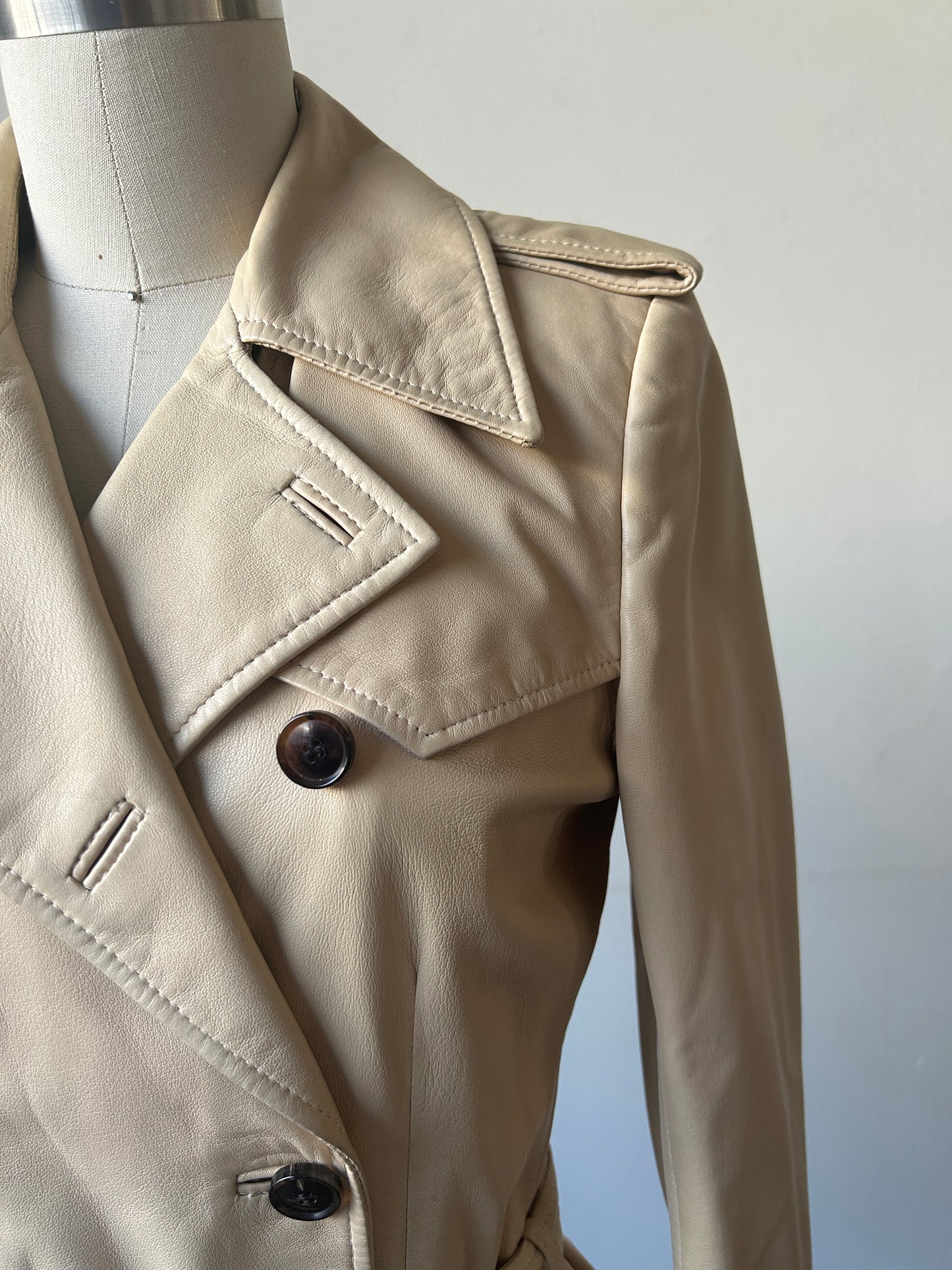 balenciaga leather trench coat