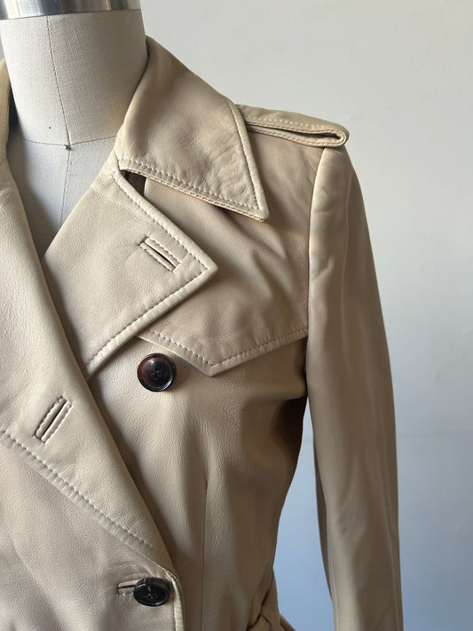 balenciaga leather trench coat