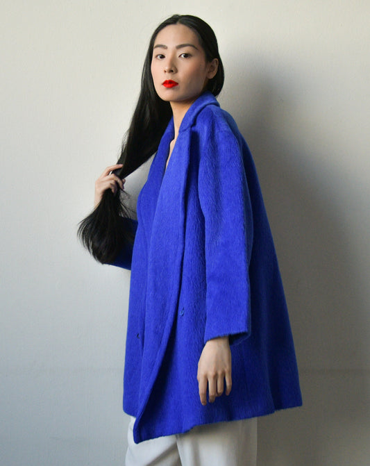 genny royal blue toggle coat