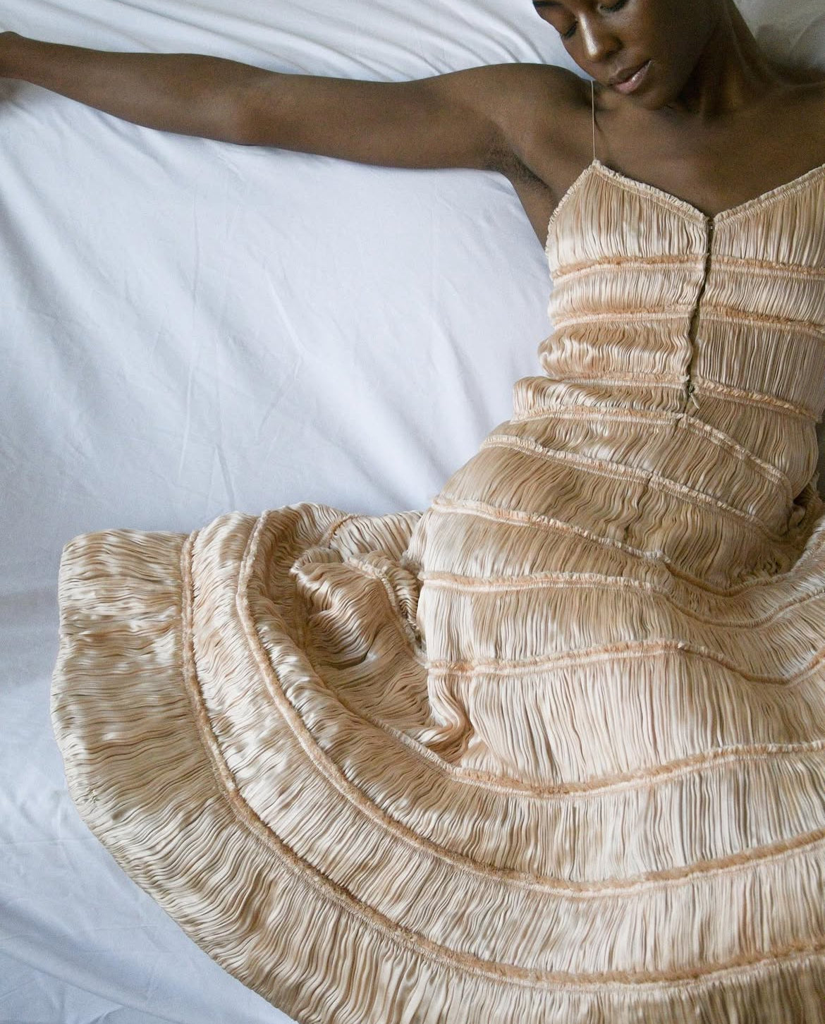reserved isabel toledo silk charmeuse ruched dress