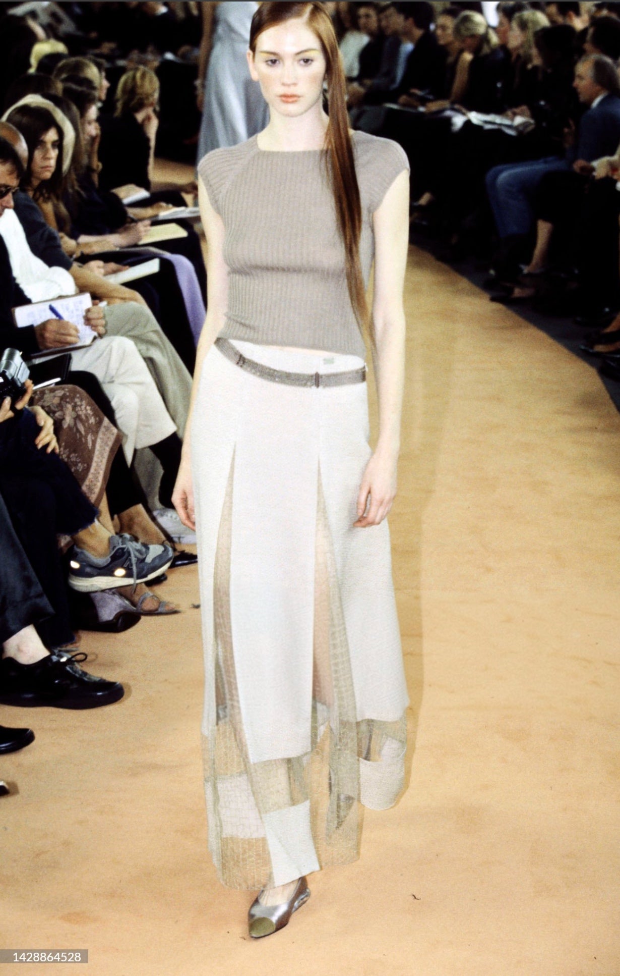 chanel spring 1999 black silk carwash panel skirt