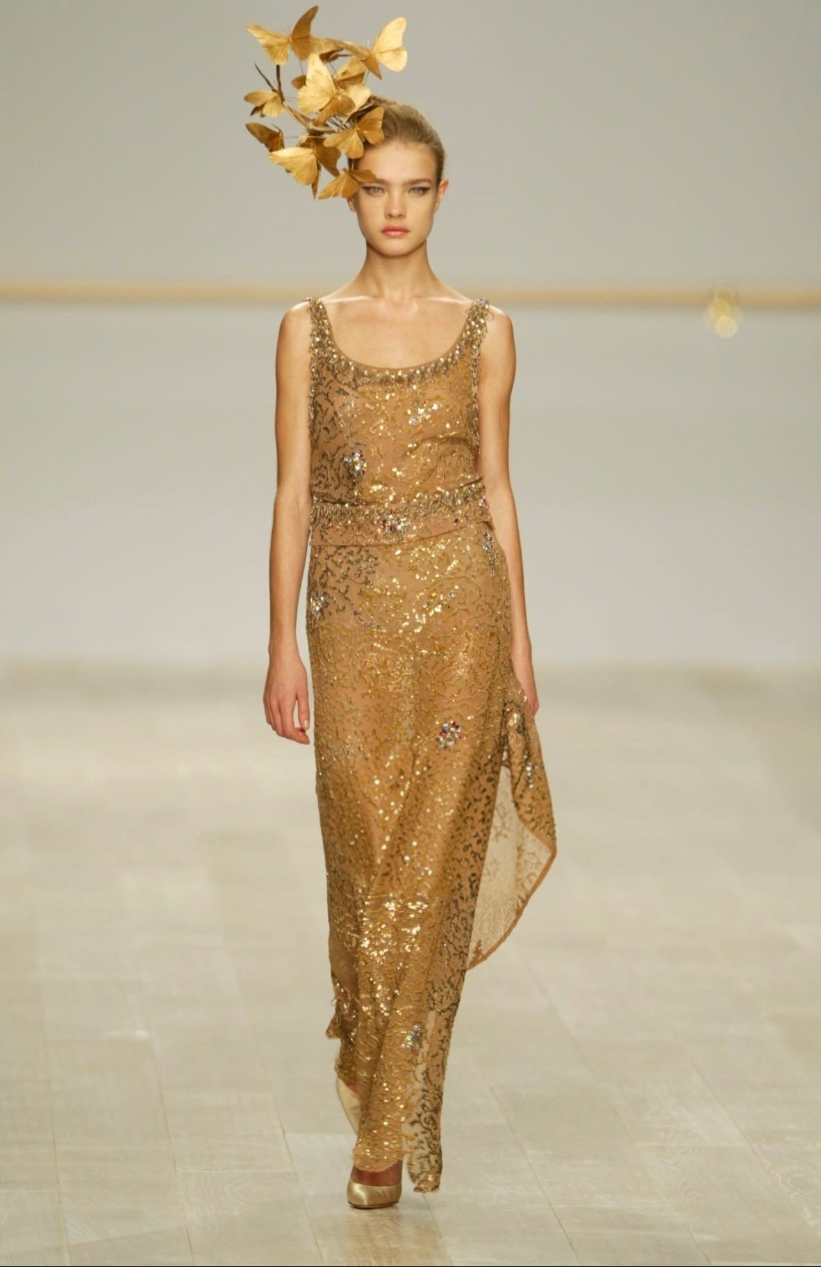 blumarine spring 2003 silk art deco jewel embellished dress