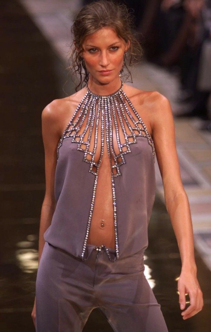 chloe ss 2000 rhinestone jumpsuit