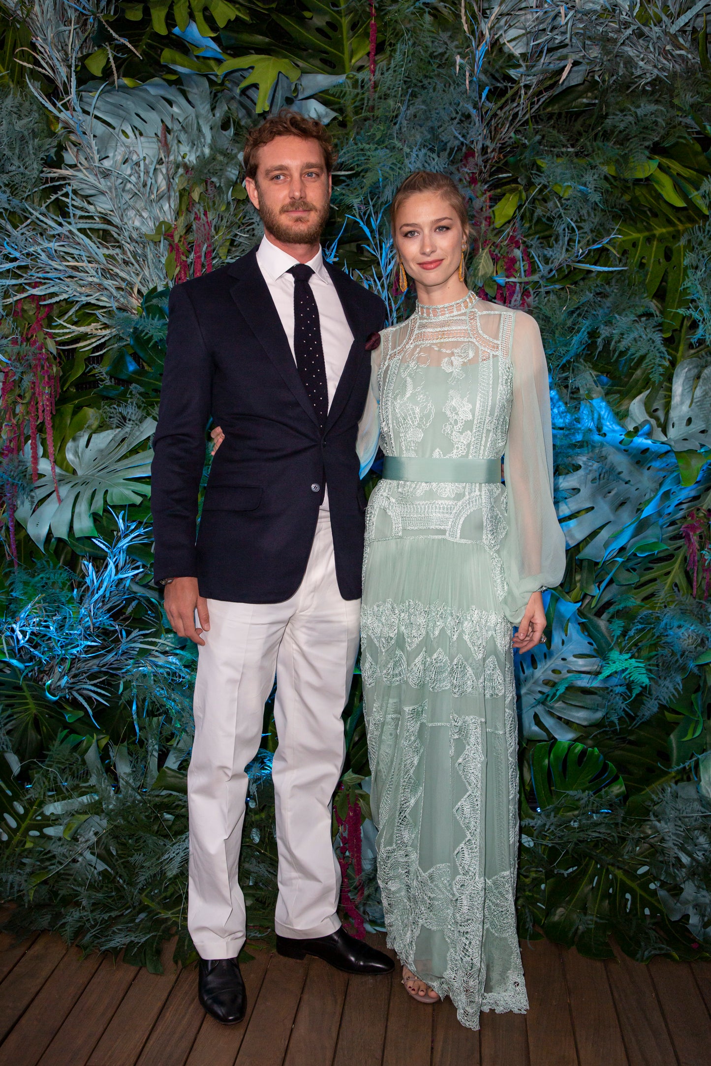 reserved alberta ferretti seafoam silk macrame lace dress