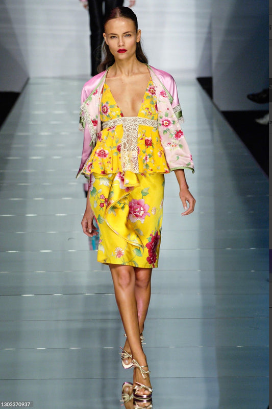 reserved - valentino spring 2006 silk floral lace top