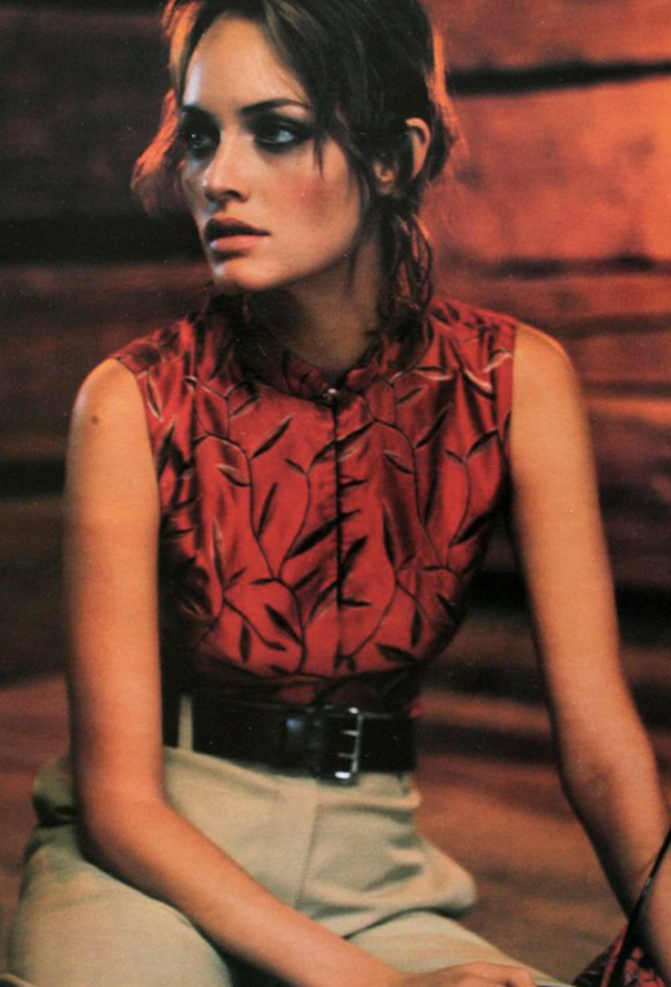 prada spring 1997 red silk vine chinoiserie dress