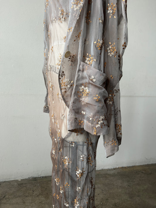 dries van noten ss 1997 silk floral embellished bias cut dress and jacket