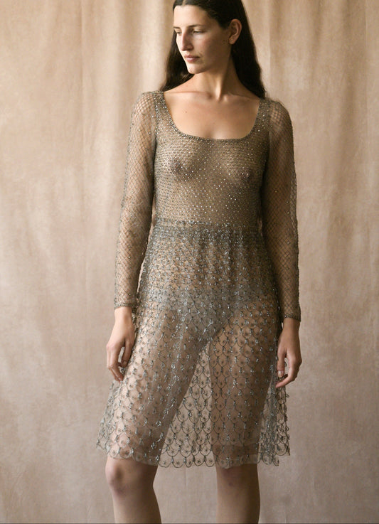 valentino rhinestone and bead embellished dress