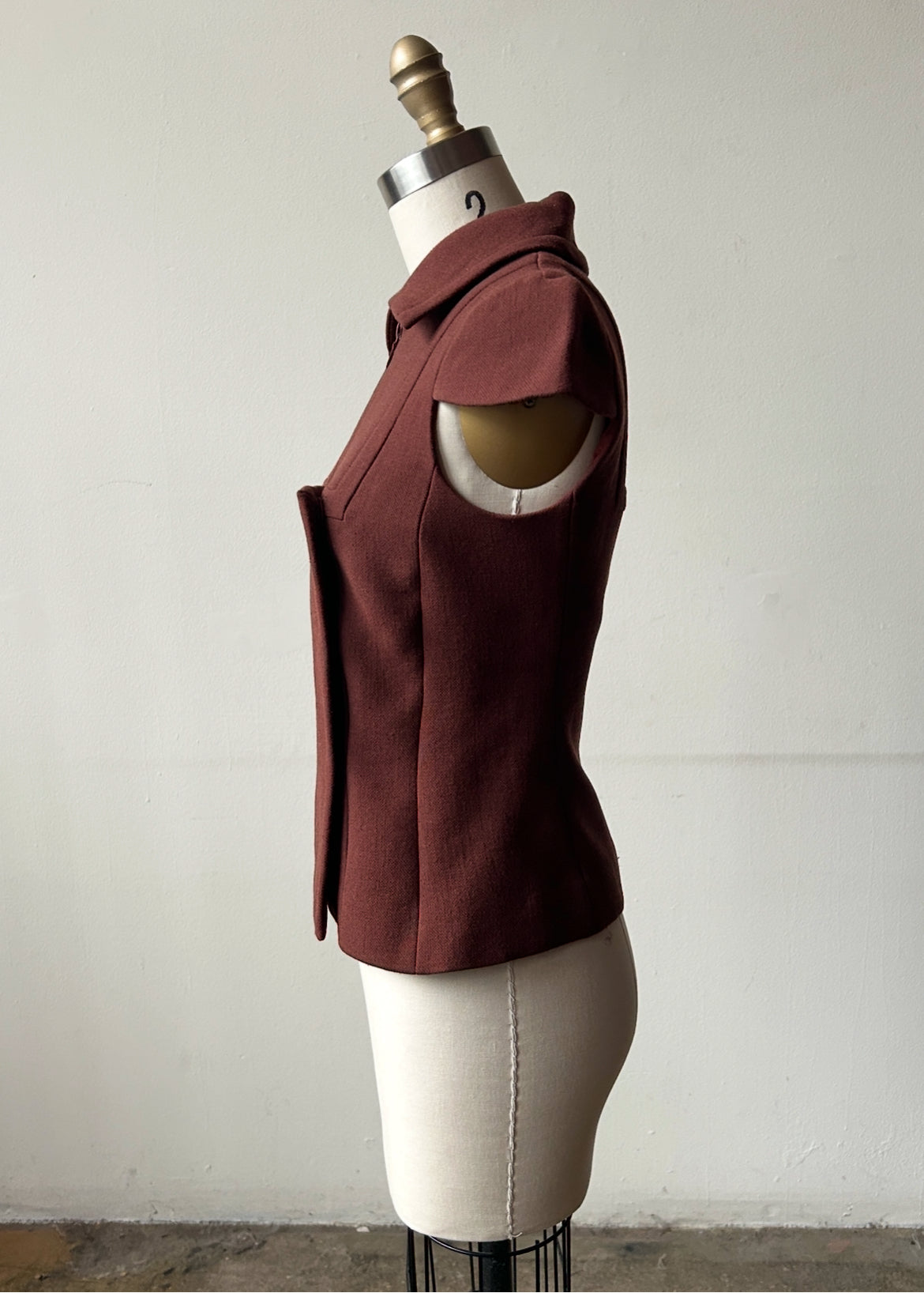 prada fall winter 2001 brown structured wool top