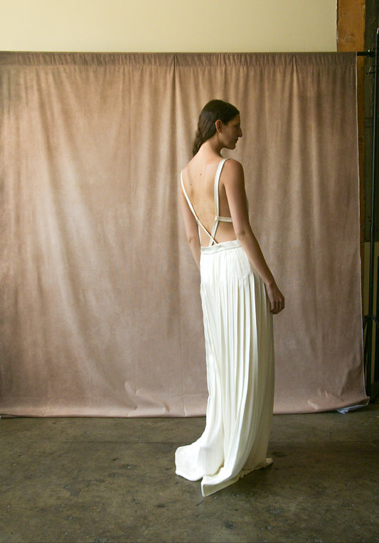 ralph lauren purple label white pleated 2004 reissue dress