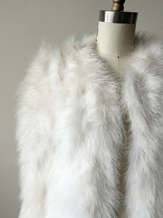 white marabou feather coat