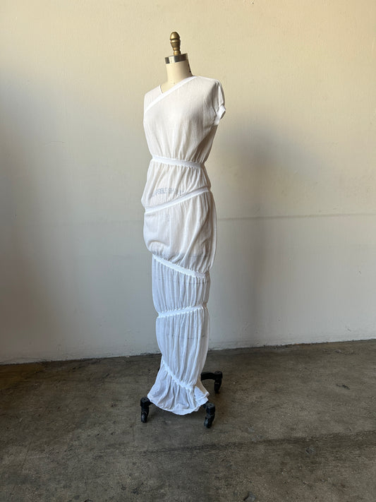 moschino white knit asymmetric dress