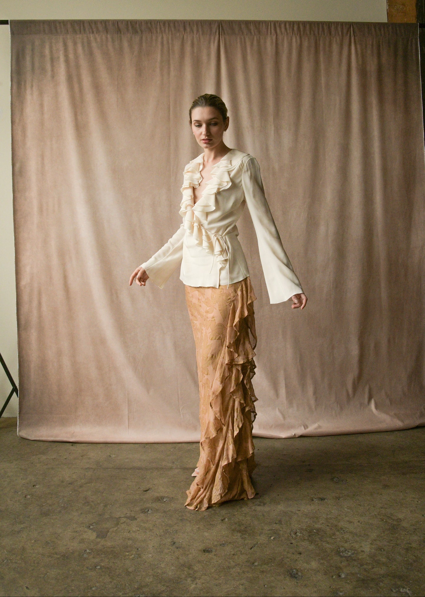 christian dior by john galliano fw 2002 silk ruffle blouse