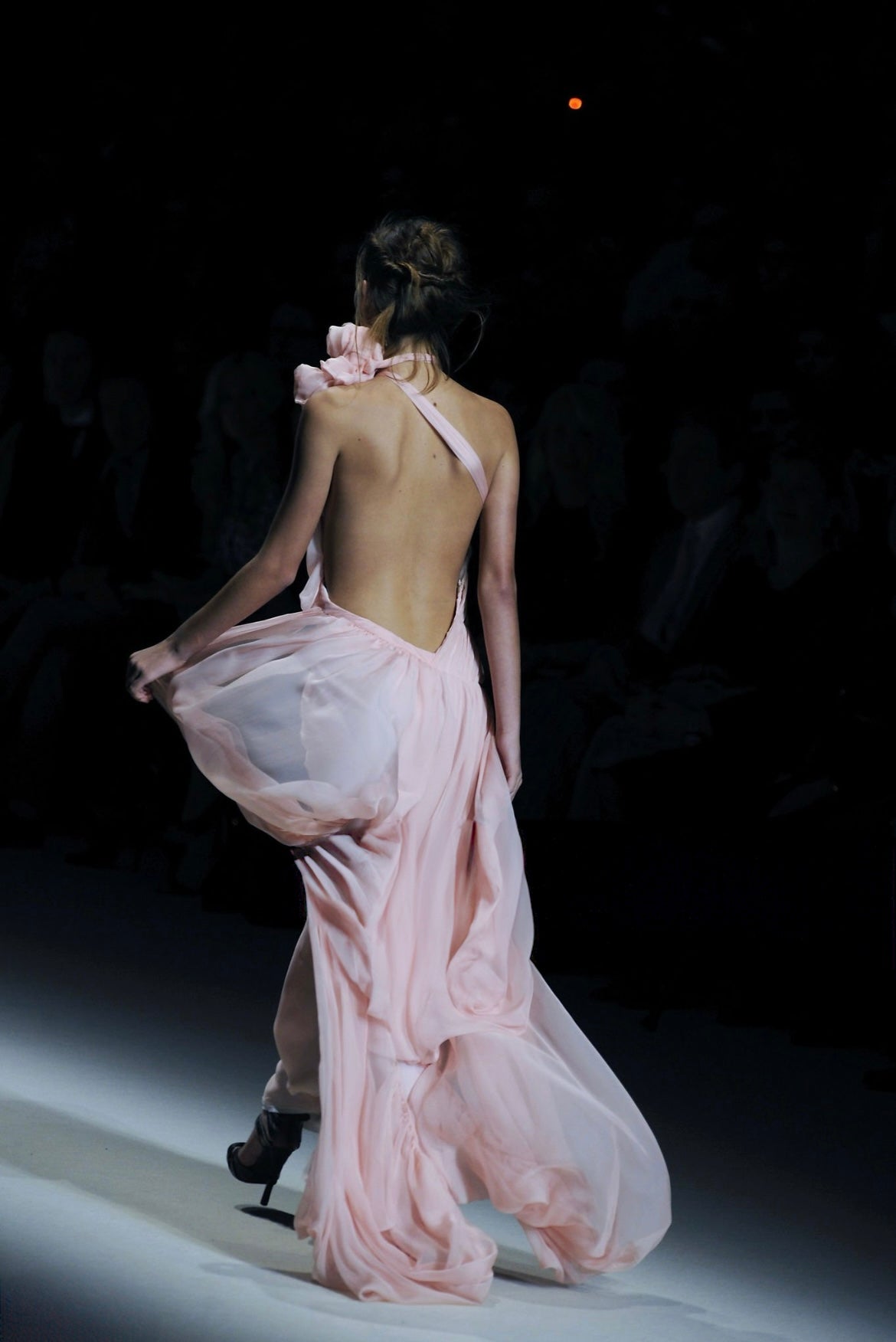 emanuel ungaro 2008 2009 pink silk chiffon gown