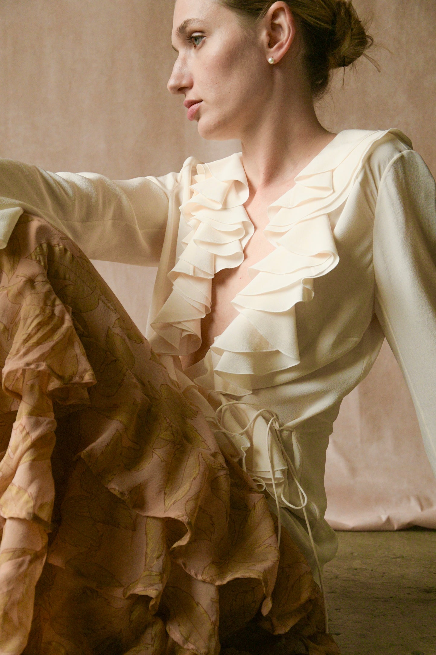 christian dior by john galliano fw 2002 silk ruffle blouse