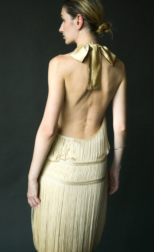 christian dior by john galliano circa 2006 fringe halter dress