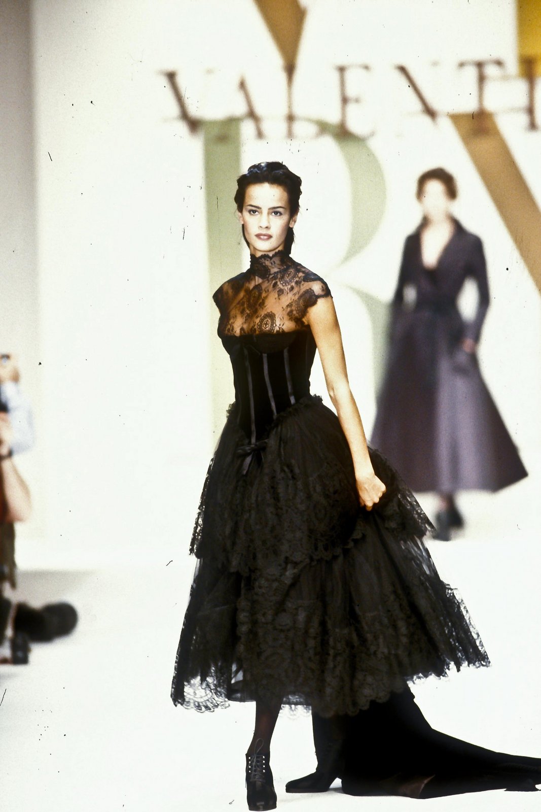 valentino fall winter 1993 velvet corset lace dress