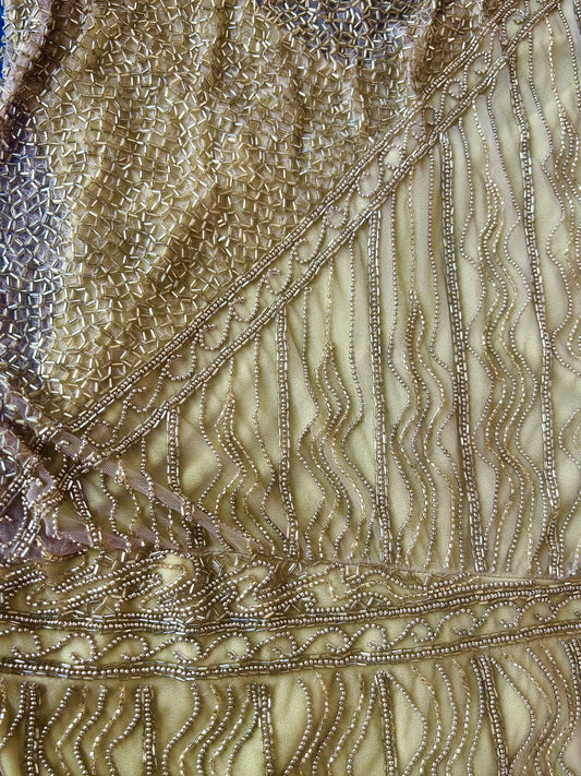 bob mackie spring 1992 gold beaded halter dress