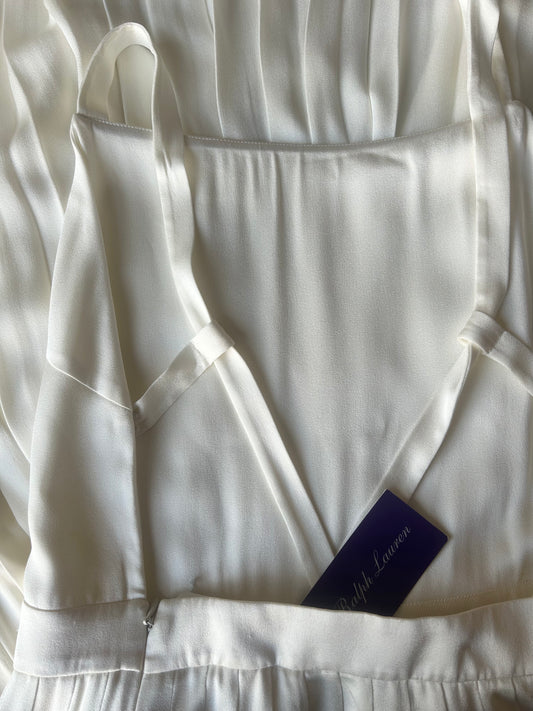 ralph lauren purple label white pleated 2004 reissue dress