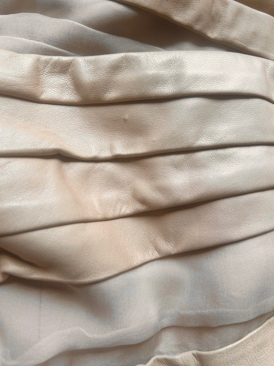 valentino pre fall 2010 pale pink leather silk mini dress