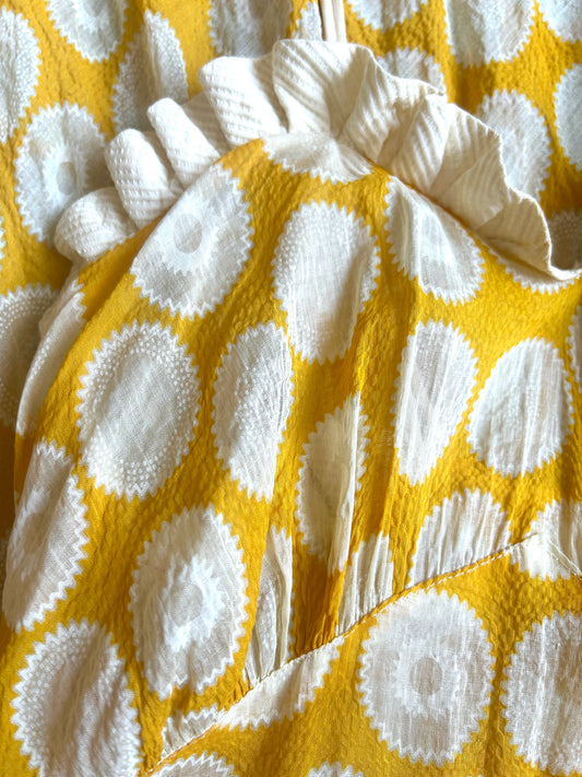 1930s yellow polka dot organdy dress