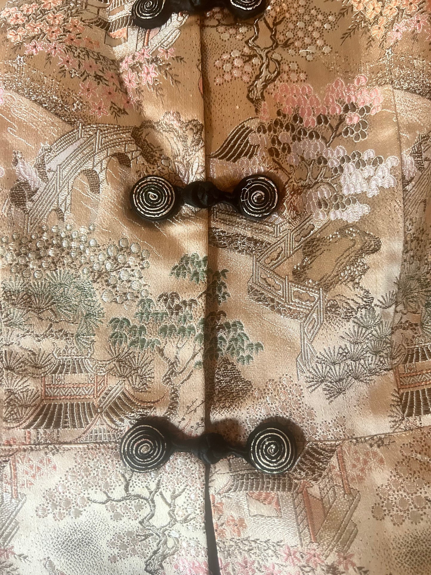 pink silk satin embroidered asian jacket