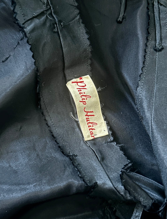 philip hulitar black taffeta gown