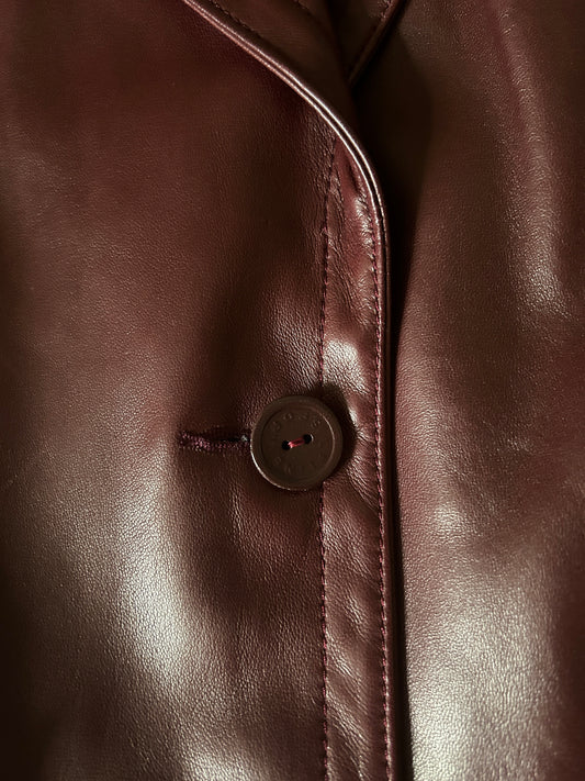 1970s celine burgundy leather blazer