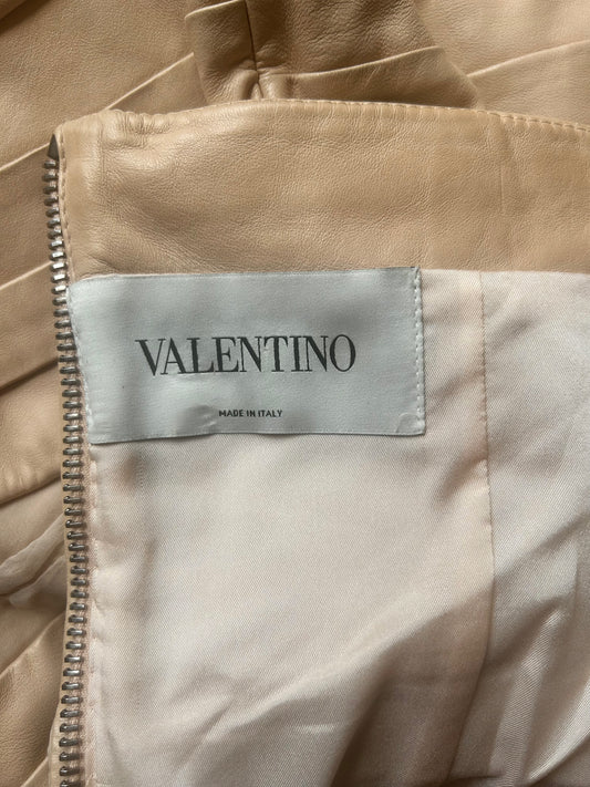 valentino pre fall 2010 pale pink leather silk mini dress